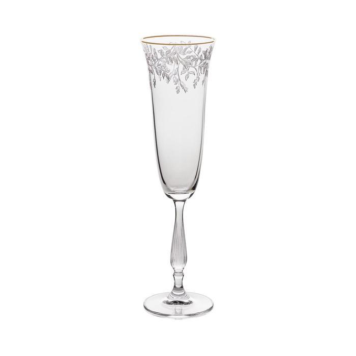Набор бокалов для шампанского Fregata, декор «Панто, затирка золото, отводка золото», 190 мл x 6 шт. - фото 1 - id-p222599647