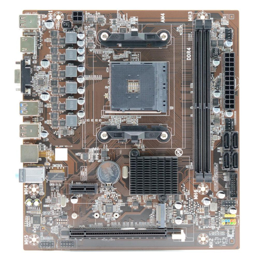 B450D4-MA-V4 AFOX motherboard AMD B450, AMD Socket AM4, 1000Mbps, Micro-ATX - фото 1 - id-p222599941