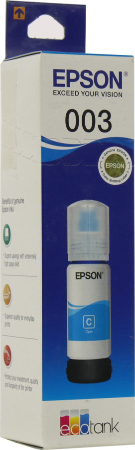 Чернила Epson C13T00V298 Cyan (65мл) для EcoTank L1110/L3100/L3101/L3110/L3115/L3150/L5190 - фото 1 - id-p212728203