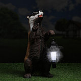 Садовый фонарь "Барсук с фонарем" 16х18х42см, фото 2