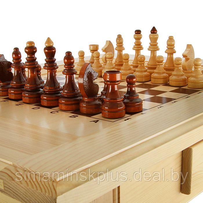 Шахматный стол с ящиком (80х60х72 см, игровое поле 36х36 см), без фигур - фото 3 - id-p222601409