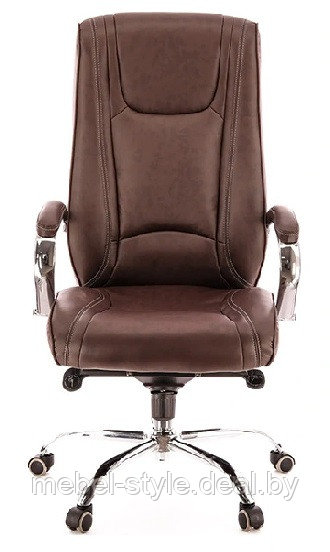 Кресло EVERPROF ARGO хром для комфортной работы дома и в офисе, стул АРГО CH в ЭКО коже - фото 2 - id-p222601663