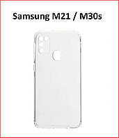 Чехол-накладка для Samsung Galaxy M21 SM-M215/ M30s (силикон) прозрачный с защитой камеры