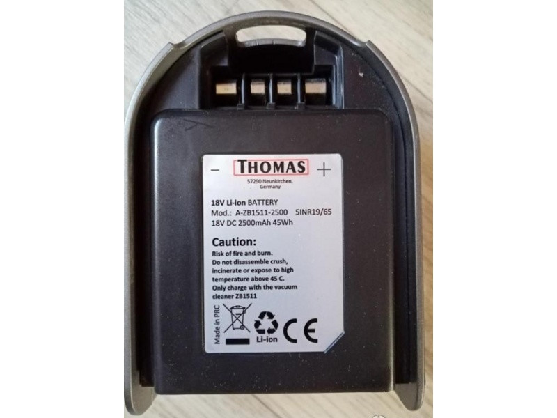 Li-Ion аккумулятор для беспроводного пылесоса Thomas 150676 (A-ZB1511-2500) - фото 4 - id-p78837690