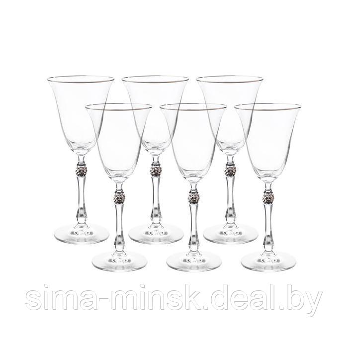 Набор бокалов для белого вина Parus, декор «Отводка платина, платиновый шар», 185 мл x 6 шт. - фото 2 - id-p222620661