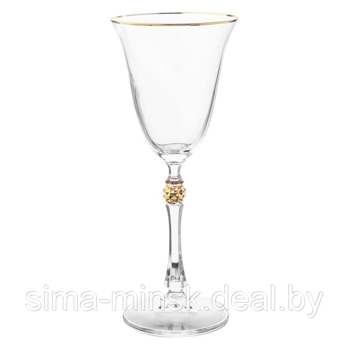 Набор бокалов для белого вина Parus, декор «Отводка золото, золотой шар», 185 мл x 6 шт. - фото 1 - id-p222620662