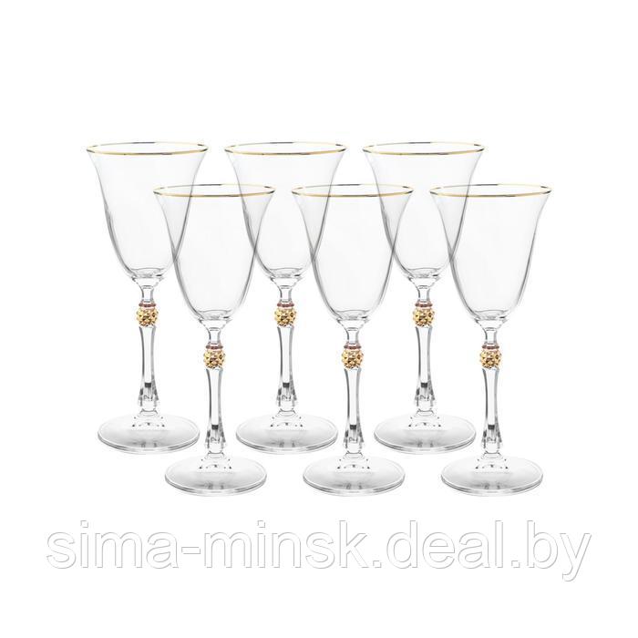 Набор бокалов для белого вина Parus, декор «Отводка золото, золотой шар», 185 мл x 6 шт. - фото 2 - id-p222620662