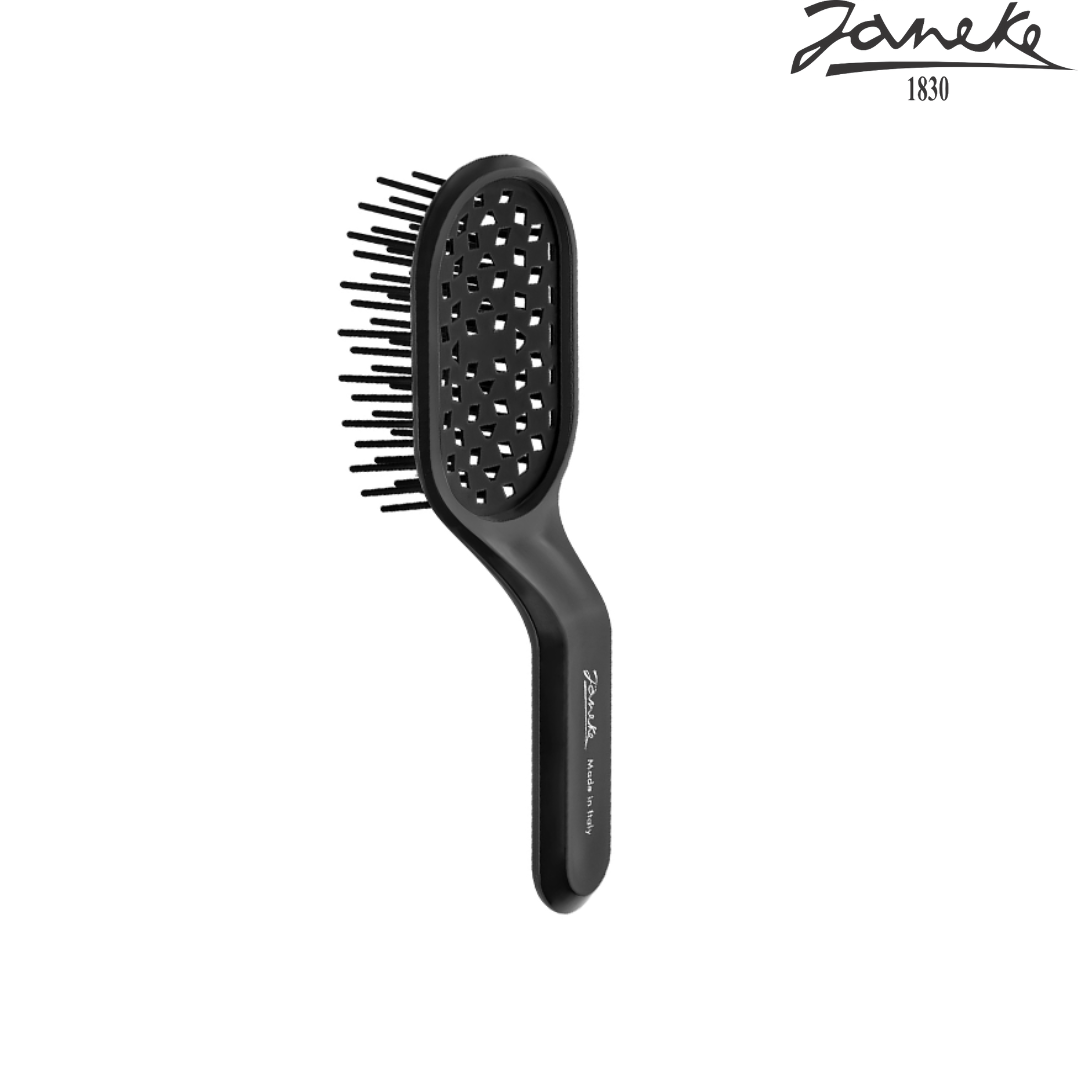 Расческа Janeke Curvy Bag Vented hairbrush, 16 × 6 × 3 см Черный