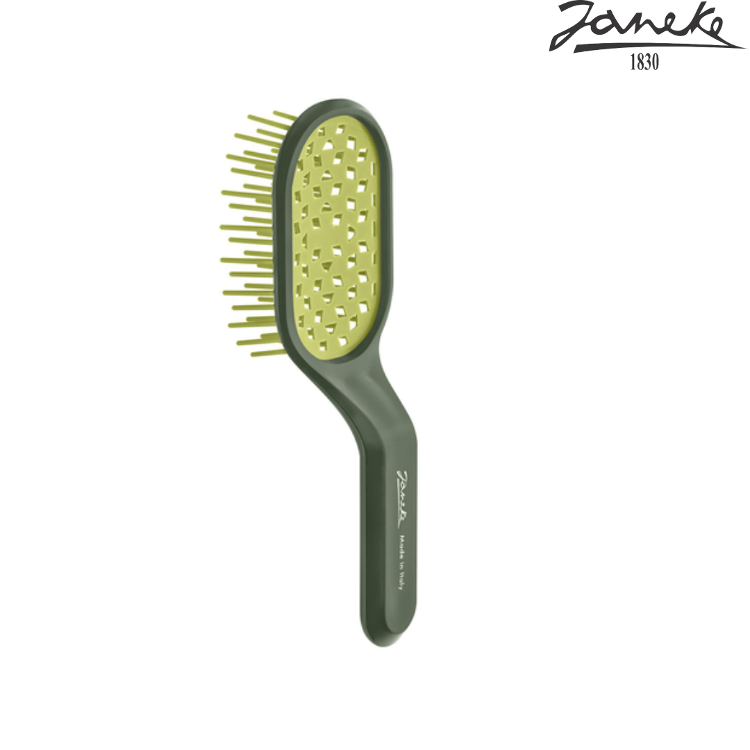 Расческа Janeke Bag Vented hairbrush, 16 × 6 × 3 см. Зеленый - фото 1 - id-p222621015