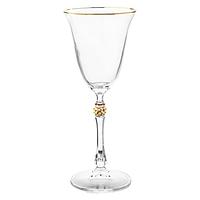 Набор бокалов для белого вина Parus, декор «Отводка золото, золотой шар», 185 мл x 6 шт.