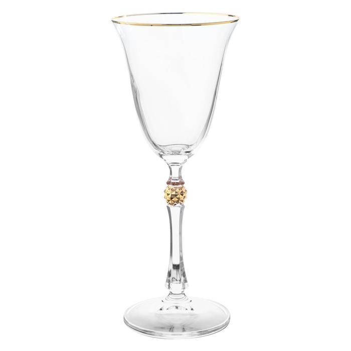 Набор бокалов для белого вина Parus, декор «Отводка золото, золотой шар», 185 мл x 6 шт. - фото 1 - id-p222621046