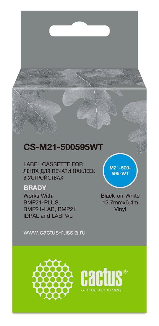 Картридж ленточный Cactus CS-M21-500595WT черный для Brady BMP21-PLUS, BMP21-LAB - фото 1 - id-p222626032