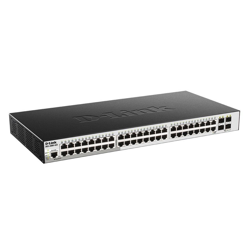 Коммутатор D-Link DGS-3000-52X/B2A,L2 Managed Switch with 48 10/100/1000Base-T ports and 4 10GBase-X SFP+ - фото 1 - id-p222626113