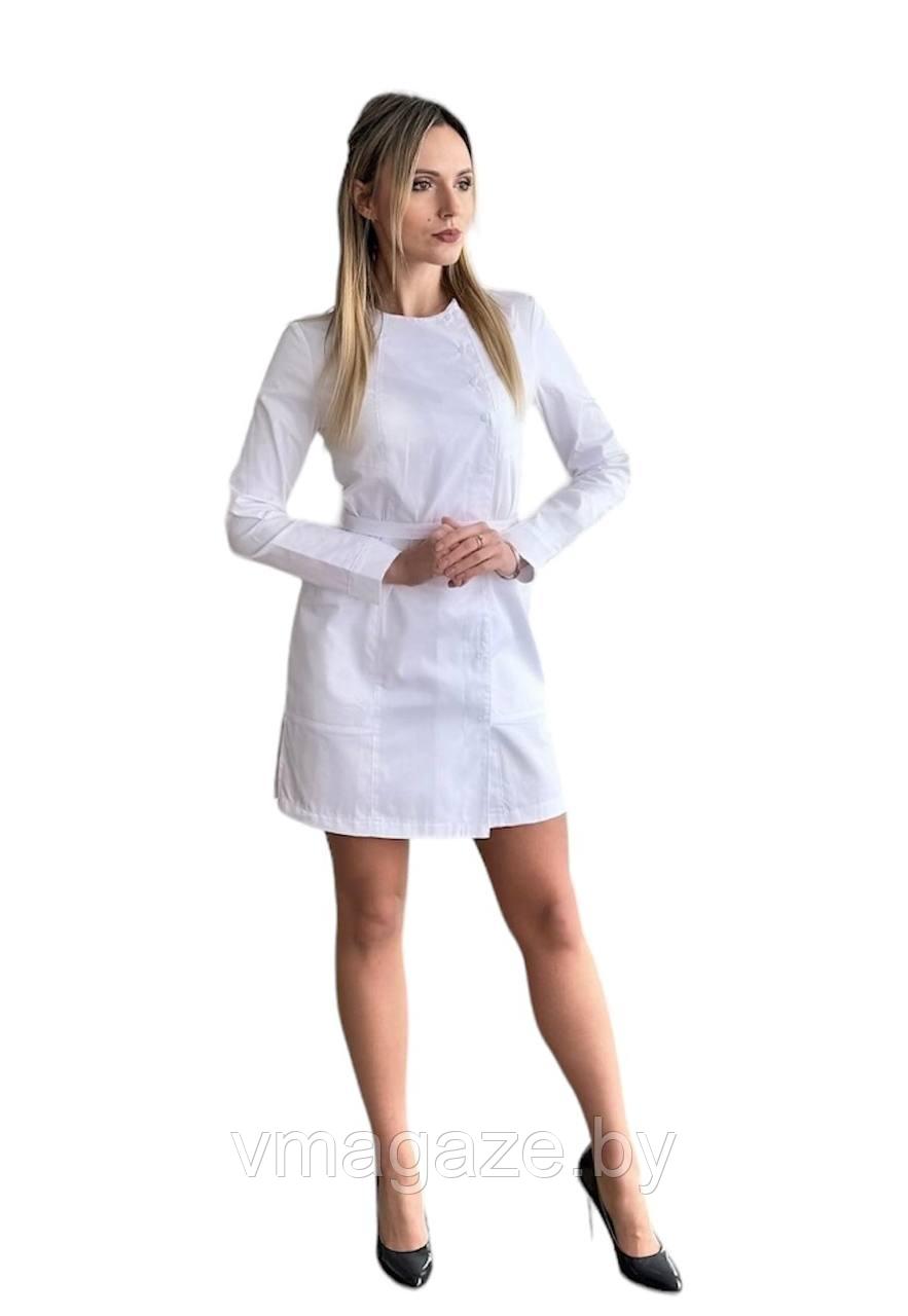 Медицинский халат, женский Клер (цвет белый) - фото 1 - id-p176527960