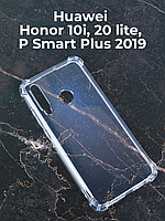 Прозрачный чехол для Huawei Honor 10i, 20 lite, P Smart Plus 2019