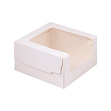 Коробка для торта с увеличенным окошком Белая (Россия, 180х180х100 мм) 021170