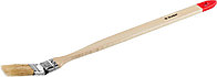 01041-025 Кисть радиаторная угловая ЗУБР ''УНИВЕРСАЛ-МАСТЕР'', светлая натуральная щетина, деревянная ручка,
