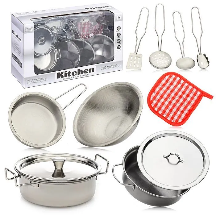 Игровой набор металлической посуды Kitchen 11 предметов 555-BX00 s