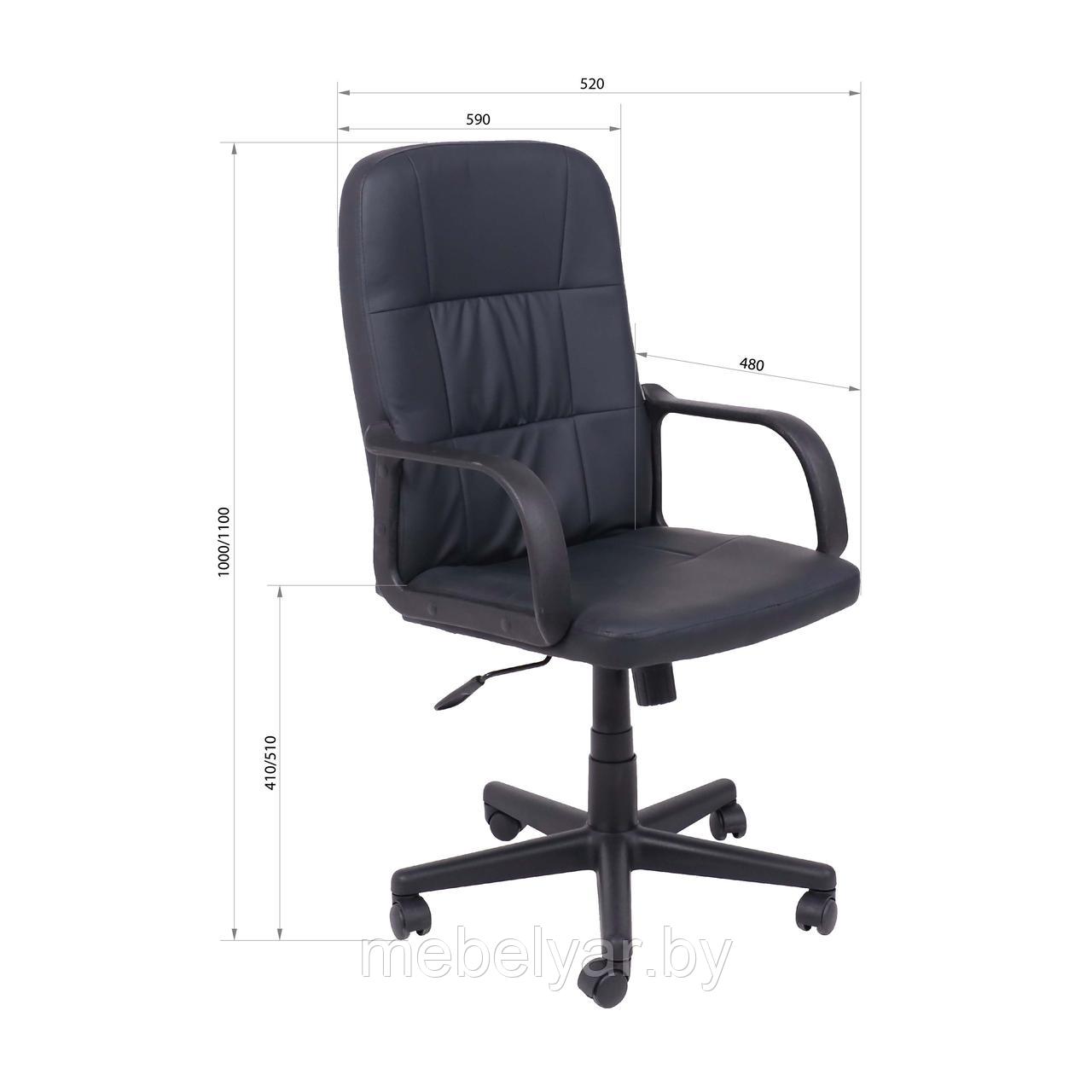Кресло поворотное LEONIDAS, пластик,кож.зам (чёрный) AksHome - фото 10 - id-p222643703