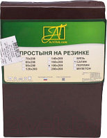 Простыня AlViTek Сатин однотонный на резинке 140x200x25 / ПР-СО-Р-140-ШОК