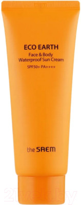 Крем солнцезащитный The Saem Eco Earth Face&Body Waterproof Sun Cream SPF 50+ PA++++ - фото 1 - id-p222649225