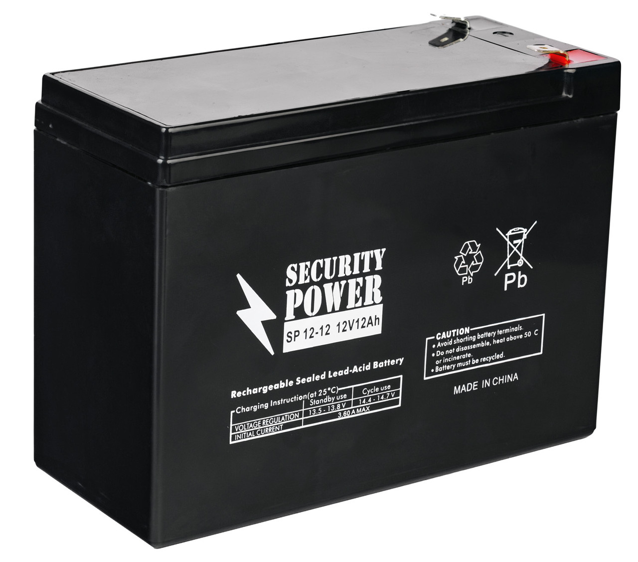 Аккумулятор Security Power 12V-12Ah Slim - фото 1 - id-p222650959