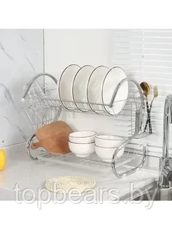 Сушилка для посуды настольная полка в шкаф с поддоном - фото 1 - id-p222655075