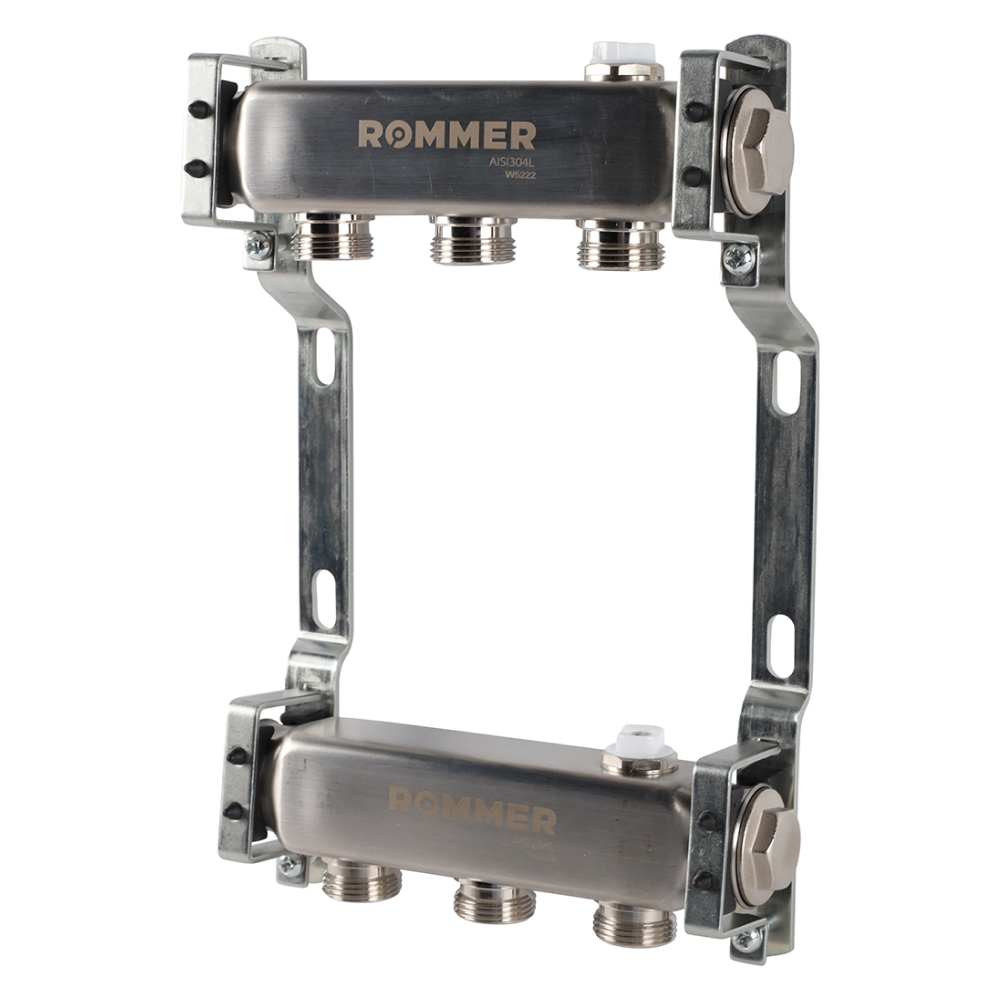 Коллектор Rommer для радиаторной разводки, 3 выхода - фото 3 - id-p222661638
