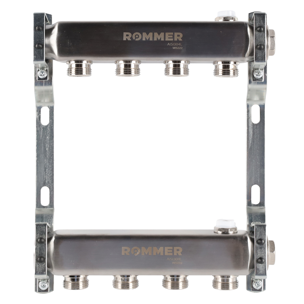 Коллектор Rommer для радиаторной разводки, 4 выхода - фото 1 - id-p222661701