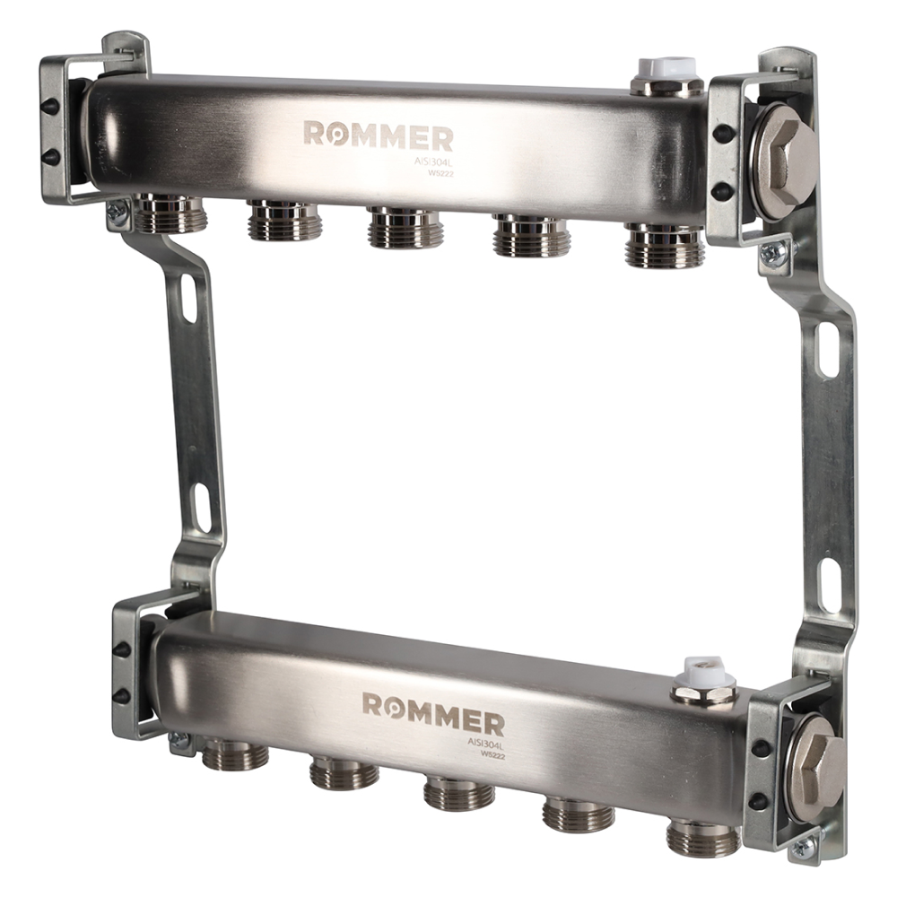 Коллектор Rommer для радиаторной разводки, 5 выходов - фото 3 - id-p222661935
