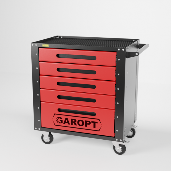 Тележка инструментальная Garopt 5 ящиков КРАСНАЯ, Серия "Low-cost", артикул GT5.red - фото 1 - id-p222660351