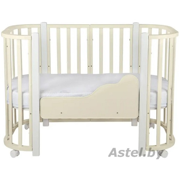Детская кроватка INDIGO Baby Lux 3 в 1 (слоновая кость/белые стойки) 7837807 - фото 2 - id-p222667780