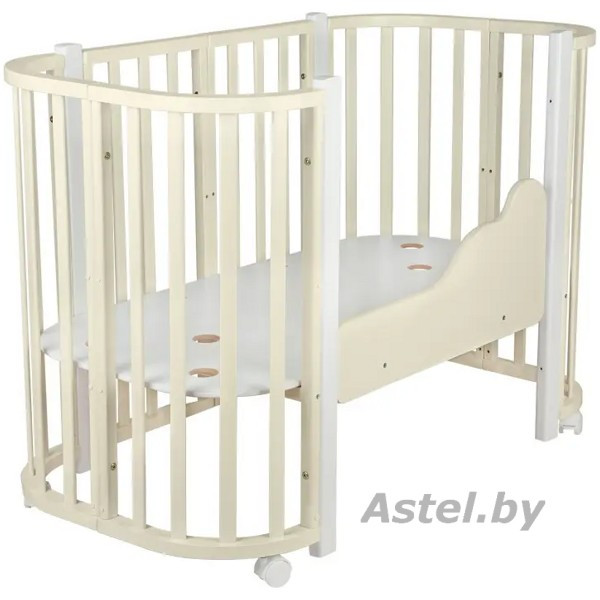 Детская кроватка INDIGO Baby Lux 3 в 1 (слоновая кость/белые стойки) 7837807 - фото 5 - id-p222667780