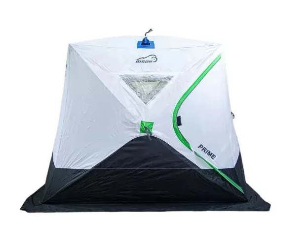 Палатка зимняя Куб Bison Prime (240х240х210),(DM-19-A) бело/зеленая, арт. 447855 - фото 2 - id-p222671509