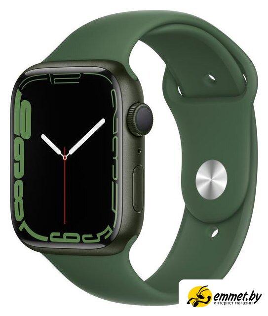 Умные часы Apple Watch Series 7 45 мм (зеленый/зеленый клевер спортивный) - фото 1 - id-p222671131