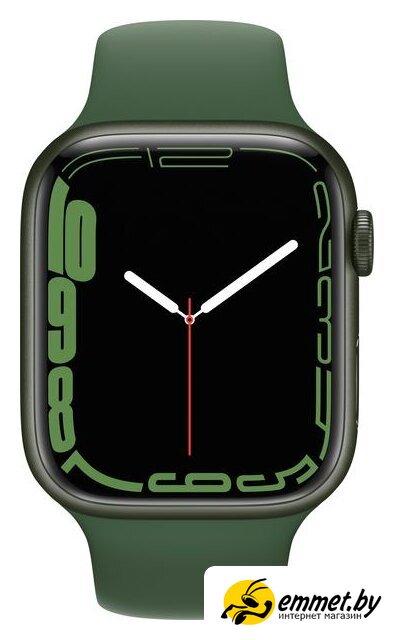 Умные часы Apple Watch Series 7 45 мм (зеленый/зеленый клевер спортивный) - фото 2 - id-p222671131