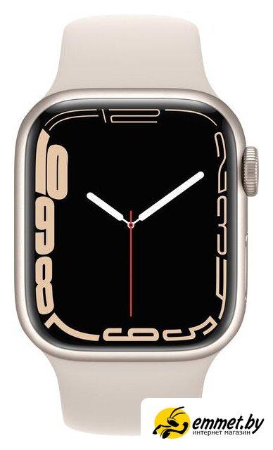 Умные часы Apple Watch Series 7 41 мм (сияющая звезда/сияющая звезда спортивный) - фото 2 - id-p222671133