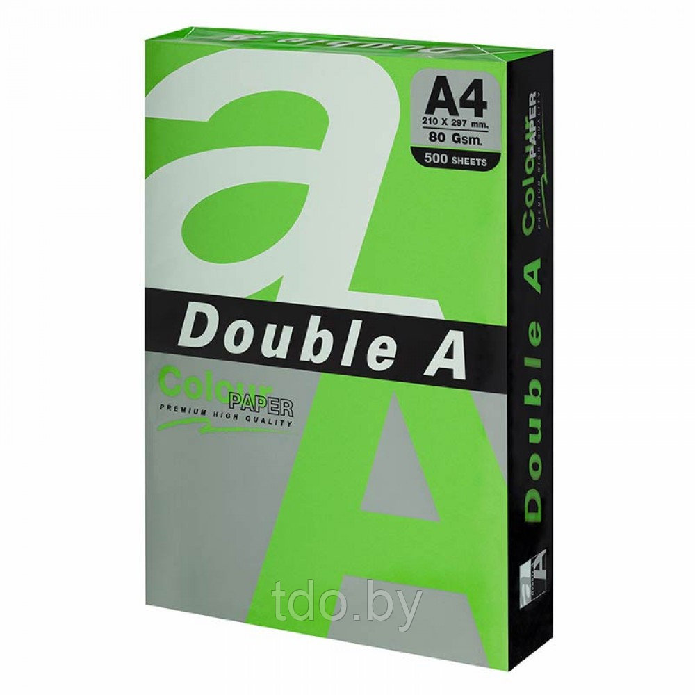 Бумага цветная DOUBLE A, А4, 80г/м2, 500л, интенсив, зелёная - фото 1 - id-p222671539