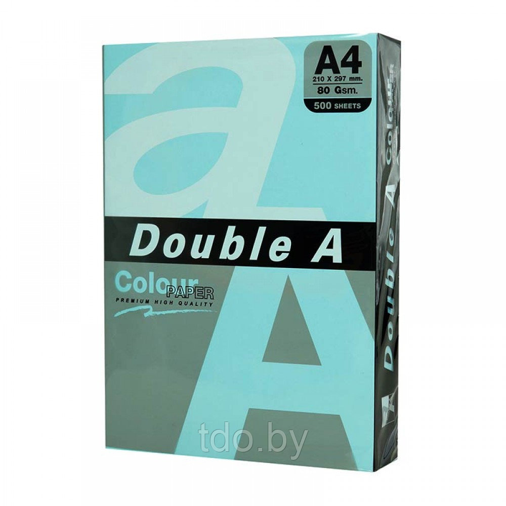 Бумага цветная DOUBLE A, А4, 80г/м2, 500л, пастель, голубая - фото 1 - id-p222671589