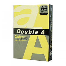 Бумага цветная DOUBLE A, А4, 80г/м2, 500л, пастель, жёлтая