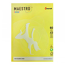 CY39 Бумага цветная MAESTRO COLOR, А3, 80г/м2, 500л, канареечно-жёлтая
