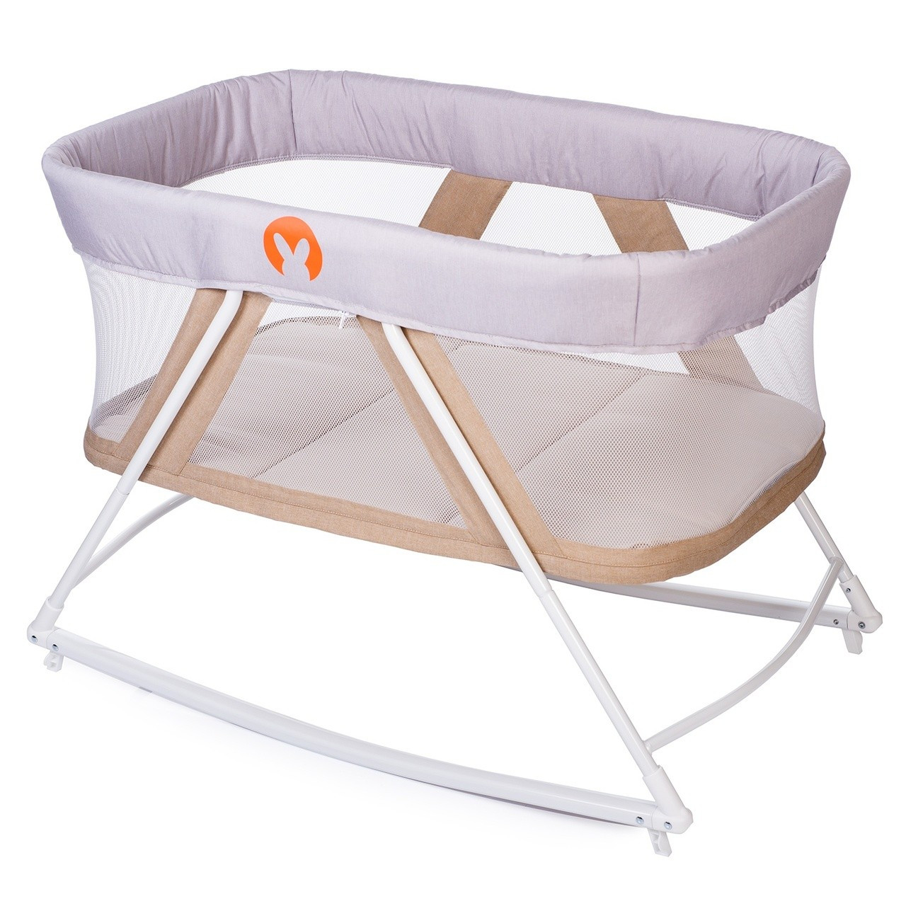 Кровать манеж (2-в-1) Babyhit Rocking Crib (бежевая) - фото 2 - id-p222671779