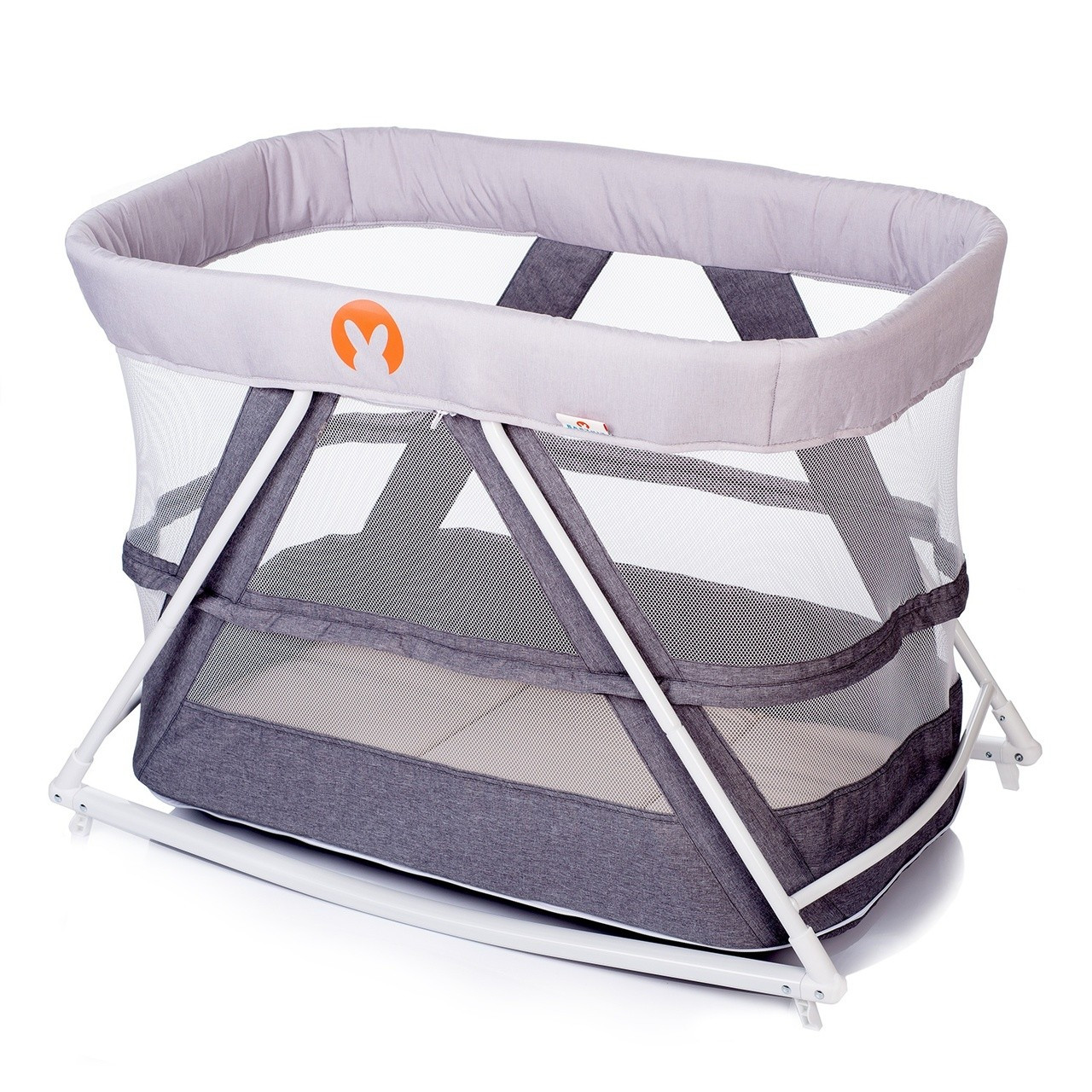 Кровать манеж (2-в-1) Babyhit Rocking Crib (светло серая) - фото 1 - id-p222671780