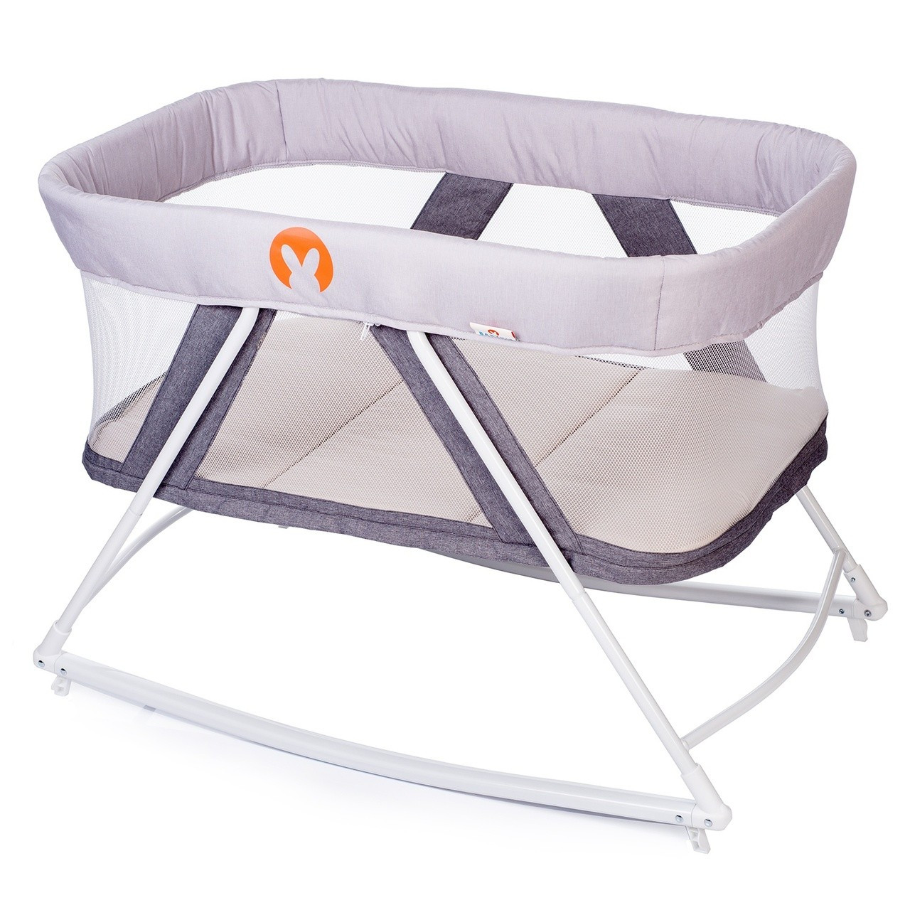 Кровать манеж (2-в-1) Babyhit Rocking Crib (светло серая) - фото 2 - id-p222671780