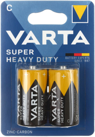 Батарейка солевая Varta Super Heavy Duty C, R14, 1.5V, 2 шт.