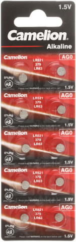 Батарейка щелочная дисковая Camelion Alkaline AG0, LR521, 1.5V, 10 шт. - фото 1 - id-p222583215