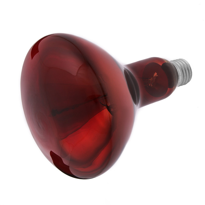 Лампа инфракрасная, 250 Вт, Е 27, 220В, длина волны 2500 нм, красная колба - фото 2 - id-p222673768