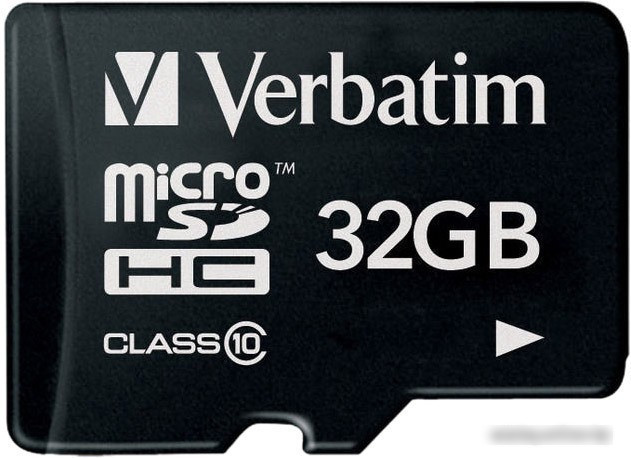 Карта памяти Verbatim microSDHC (Class 10) 32GB + адаптер (44083) - фото 1 - id-p222673319