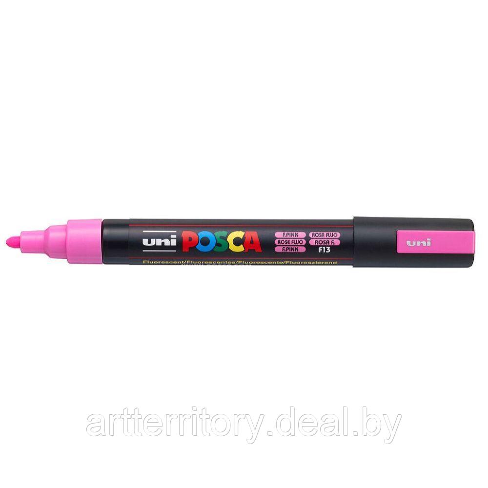Маркер на водной основе Mitsubishi Pencil POSCA, 1.8-2.5мм. (пулевидный наконечник) (флуоресцентный розовый) - фото 1 - id-p222675372