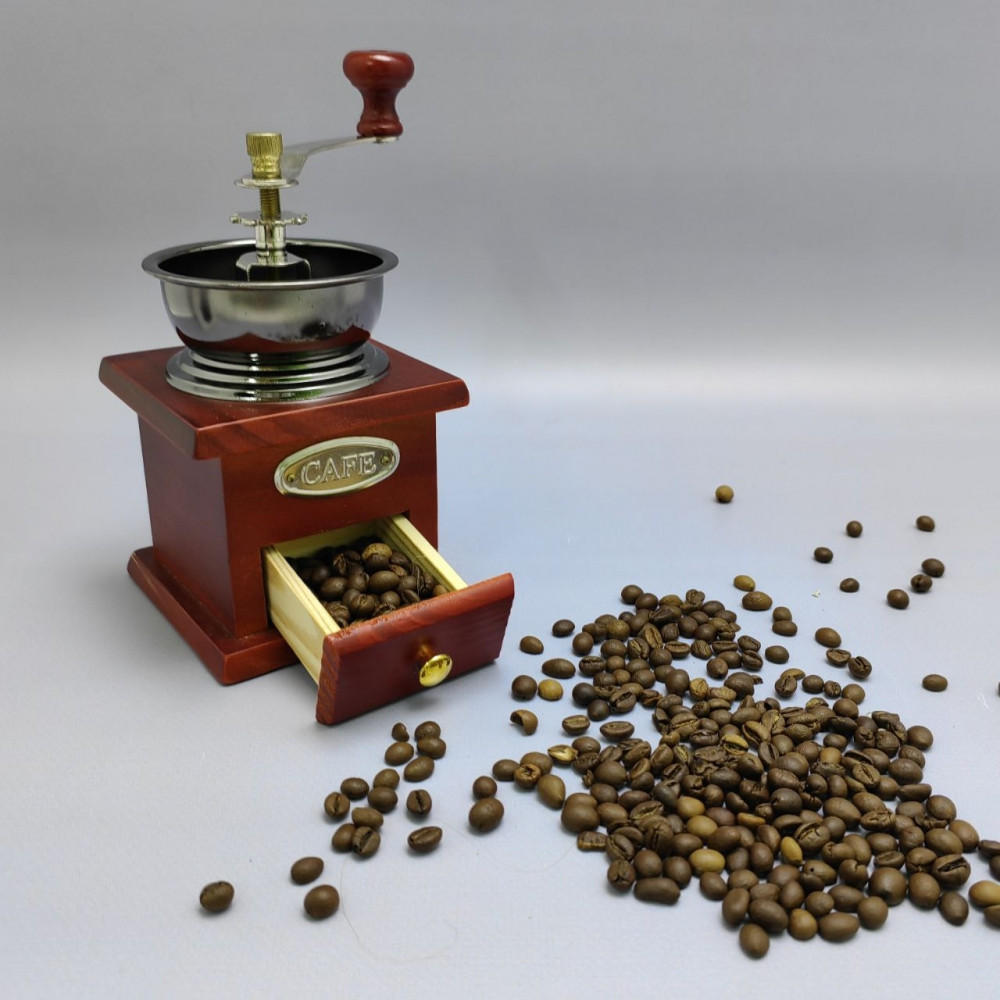 Ручная механическая деревянная кофемолка COFFEE GRINDER с регулировкой степени помола - фото 6 - id-p222680534